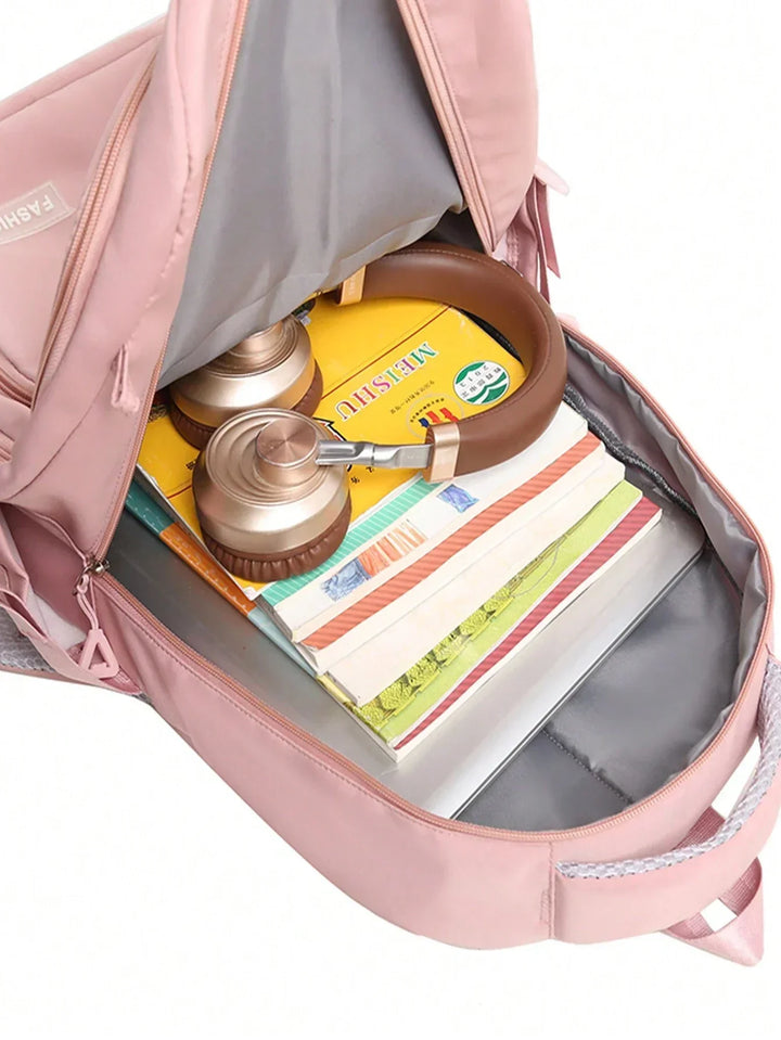Lisslune | Waterproof Pink Girls Backpack with Laptop Compartment – Stylish & Practical School Bag