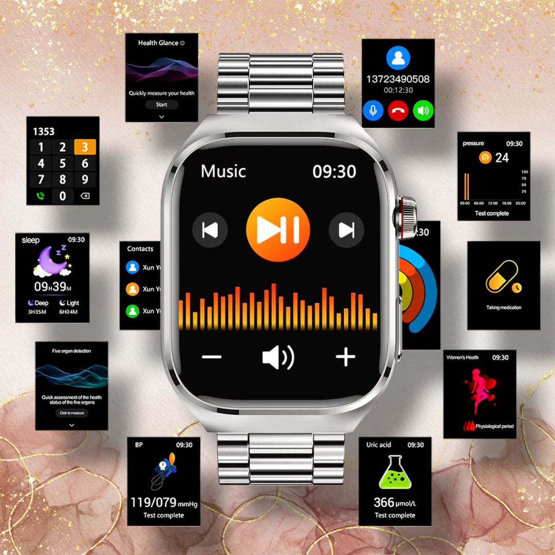 Lisslune | Smartwatch for men compatible with iPhone black "Velthorax"