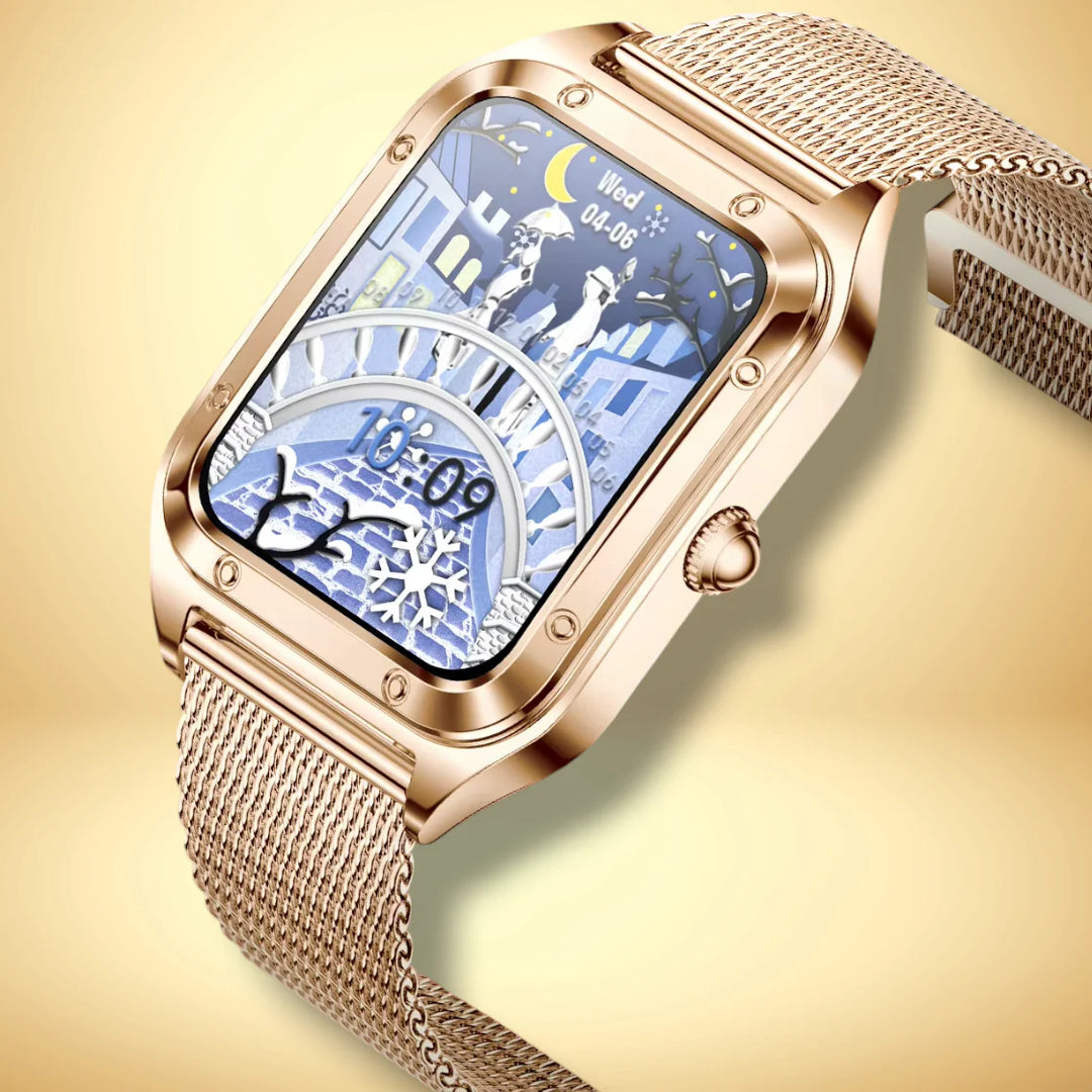 Lisslune | Smartwatch for women with golden mesh "Asterionis"