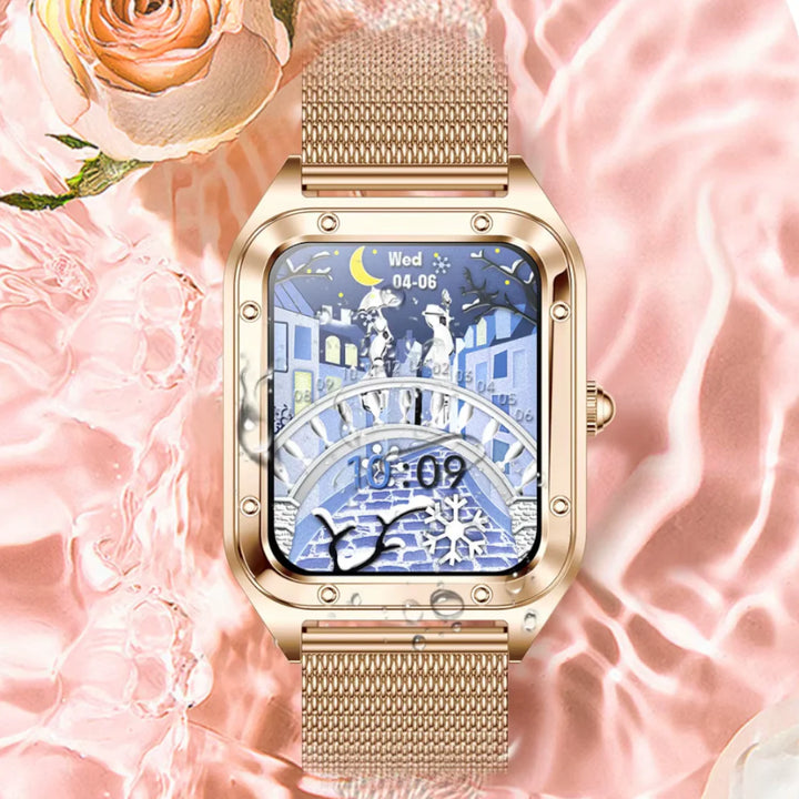 Lisslune | Smartwatch for women with golden mesh "Asterionis"