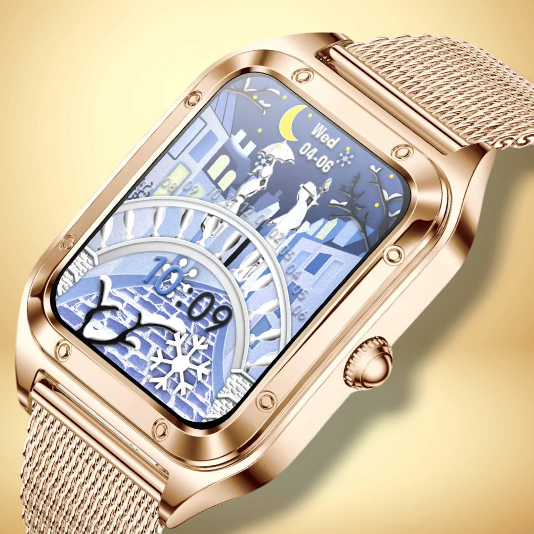 Lisslune | Smartwatch for women with golden mesh "Asterionis"