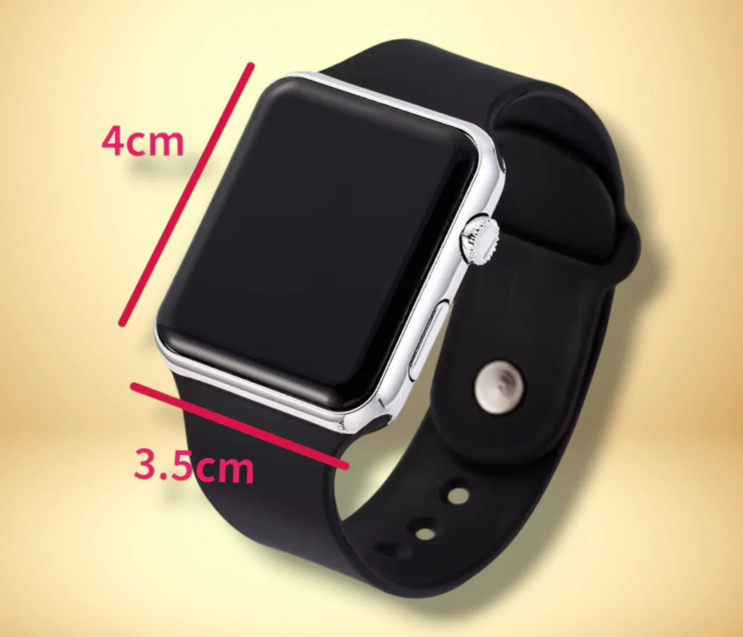 Lisslune | Square Smartwatch Woman Silver and White Silicone - "Amara"