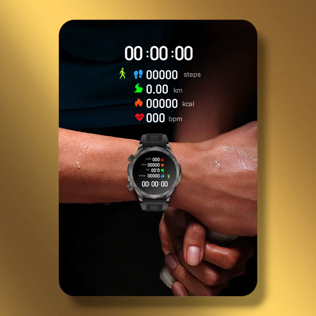 Lisslune | Heart rate and GPS watch Black Steel "Xenthoris"