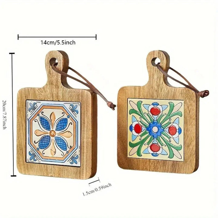 Lisslune | Moroccan Ebony Floral Wooden Trivets