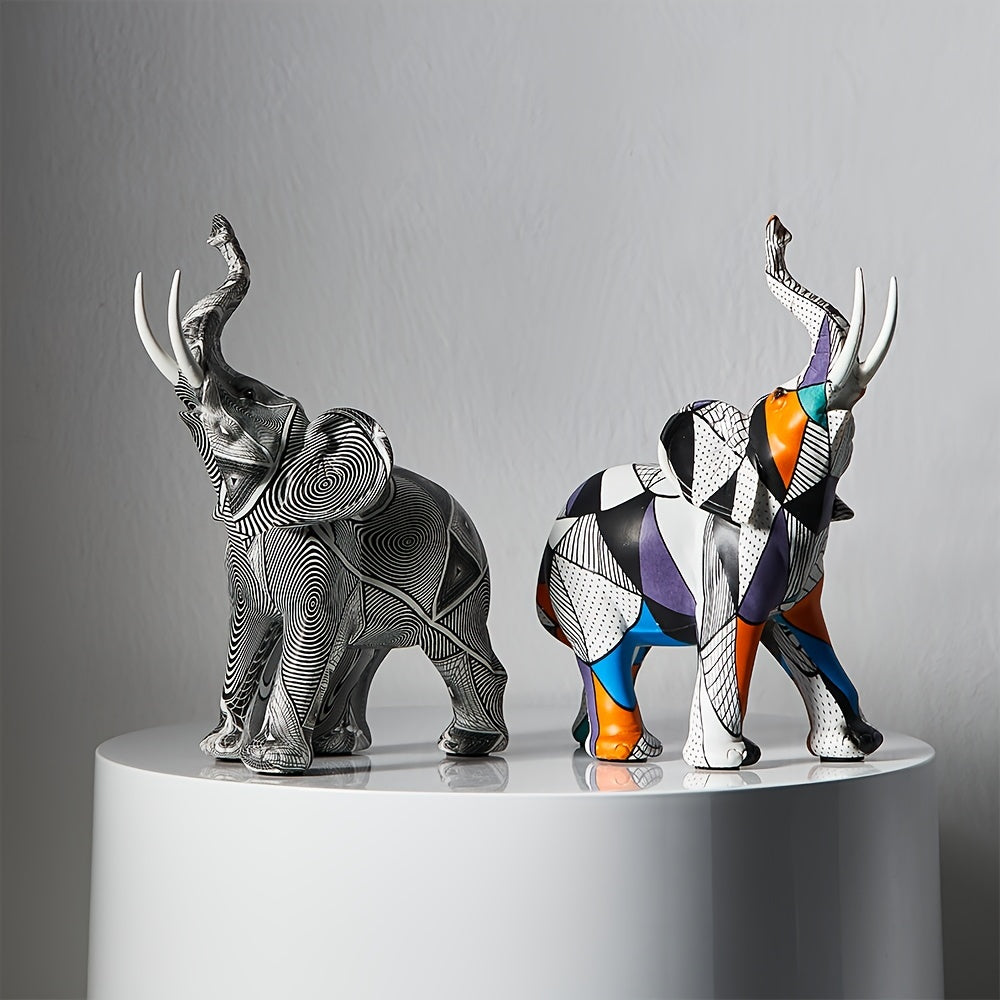 Lisslune | Mosaic Majesty Elephant Figurine – Handcrafted Artistic Elephant Sculpture for Home & Office Decor