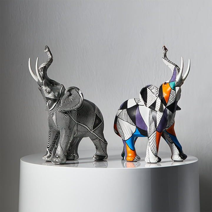 Lisslune | Mosaic Majesty Elephant Figurine – Handcrafted Artistic Elephant Sculpture for Home & Office Decor