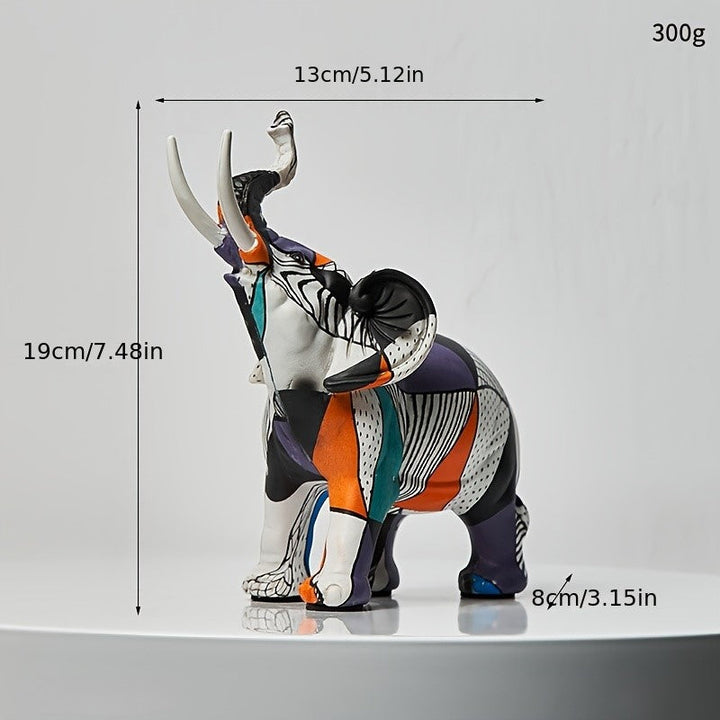Lisslune | Mosaic Majesty Elephant Figurine – Handcrafted Artistic Elephant Sculpture for Home & Office Decor