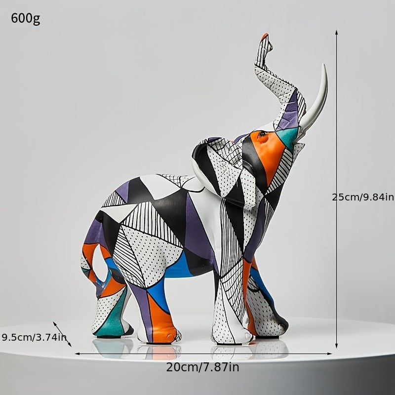 Lisslune | Mosaic Majesty Elephant Figurine – Handcrafted Artistic Elephant Sculpture for Home & Office Decor