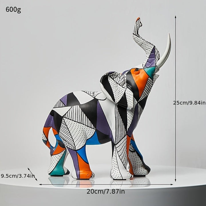 Lisslune | Mosaic Majesty Elephant Figurine – Handcrafted Artistic Elephant Sculpture for Home & Office Decor