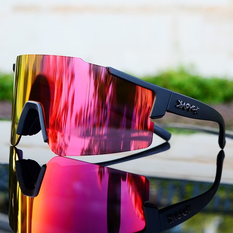 Lisslune | ReflectRide Sports Sunglasses – Aerodynamic Cycling Glasses with UV Protection and Interchangeable Frame