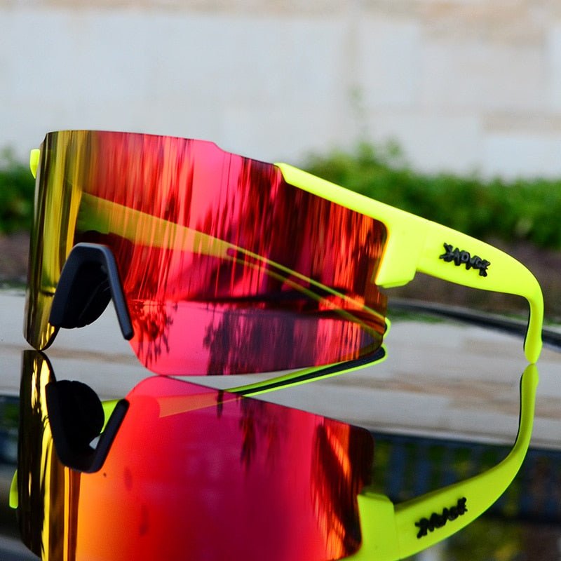 Lisslune | ReflectRide Sports Sunglasses – Aerodynamic Cycling Glasses with UV Protection and Interchangeable Frame