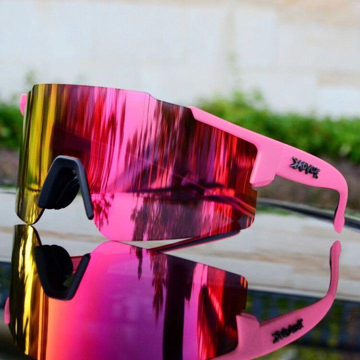 Lisslune | ReflectRide Sports Sunglasses – Aerodynamic Cycling Glasses with UV Protection and Interchangeable Frame