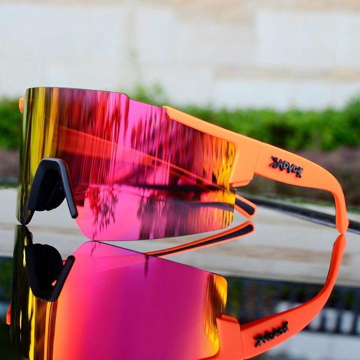 Lisslune | ReflectRide Sports Sunglasses – Aerodynamic Cycling Glasses with UV Protection and Interchangeable Frame