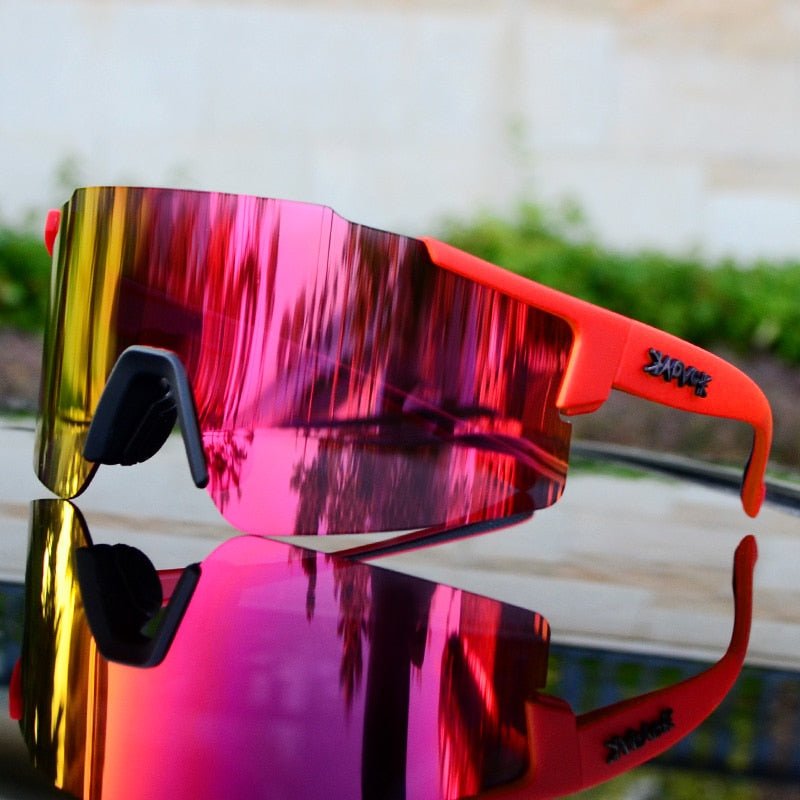 Lisslune | ReflectRide Sports Sunglasses – Aerodynamic Cycling Glasses with UV Protection and Interchangeable Frame