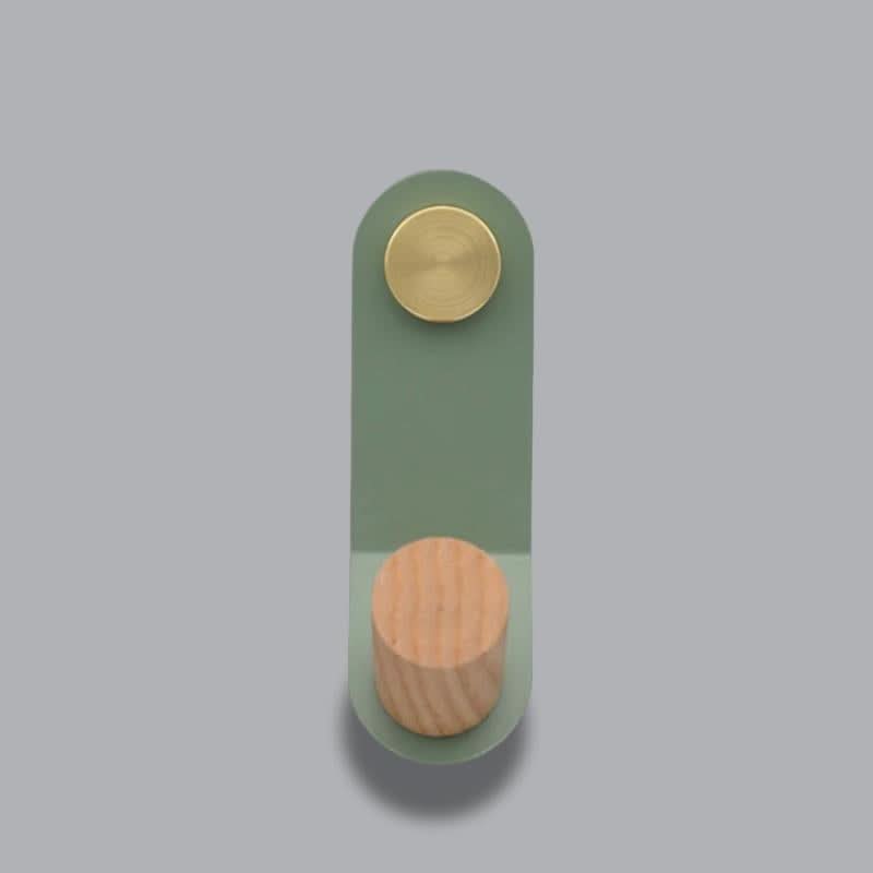 Lisslune | Scandinavian Pastel Wall Hook with Oak & Brass