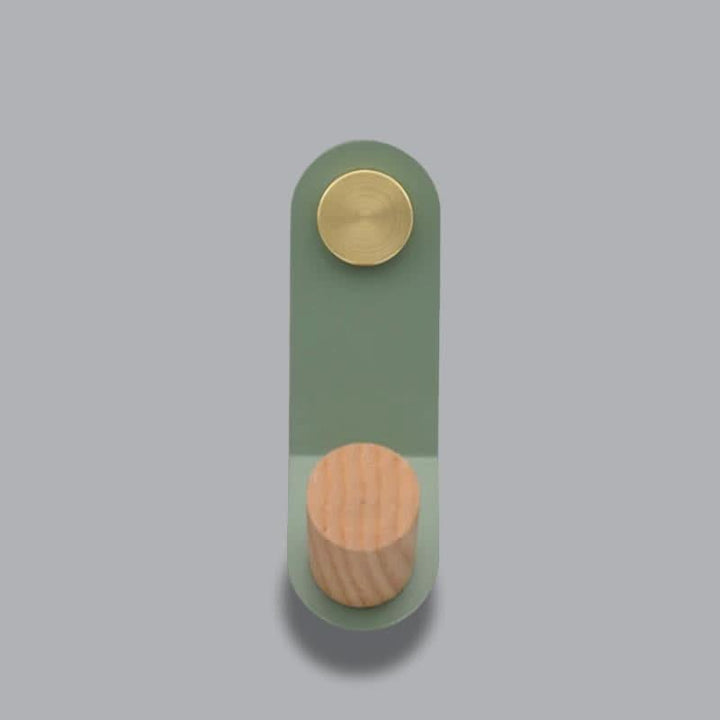 Lisslune | Scandinavian Pastel Wall Hook with Oak & Brass