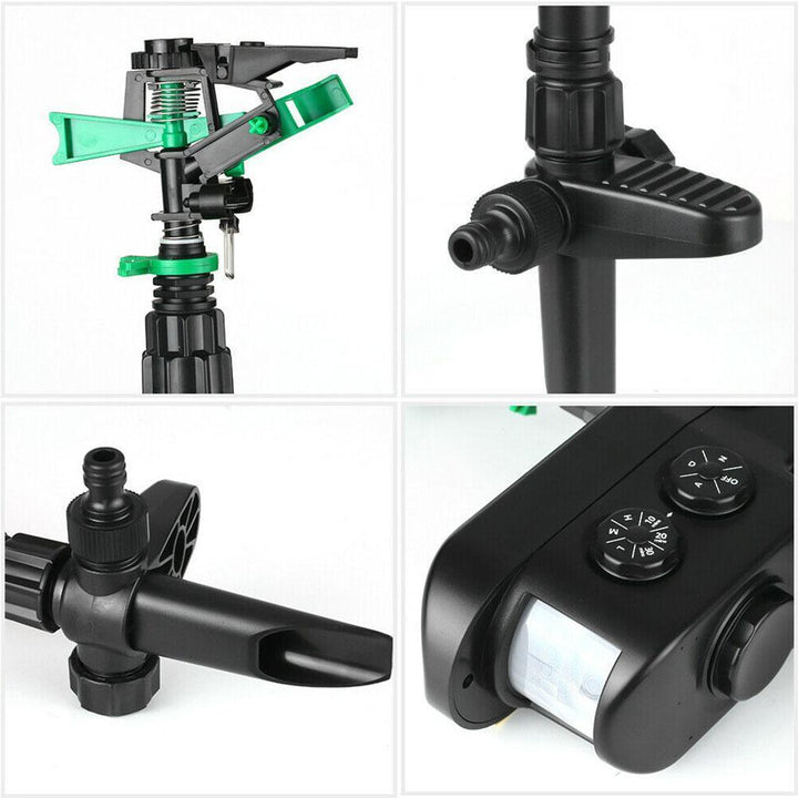 Lisslune | Motion Activated Deer Repellent Sprinkler - Solar Powered Animal Deterrent for Gardens & Lawns