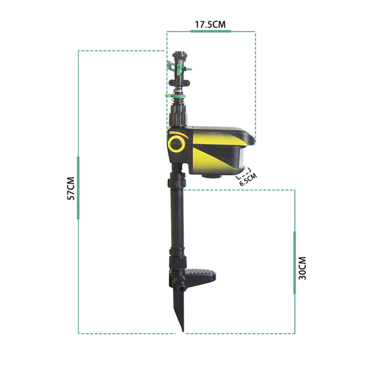 Lisslune | Motion Activated Deer Repellent Sprinkler - Solar Powered Animal Deterrent for Gardens & Lawns