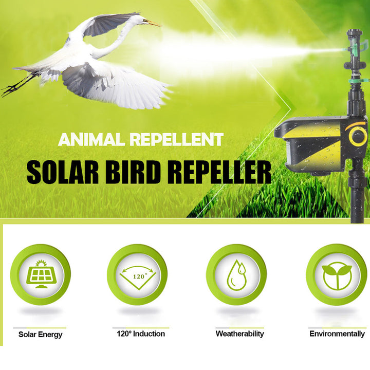 Lisslune | Motion Activated Deer Repellent Sprinkler - Solar Powered Animal Deterrent for Gardens & Lawns