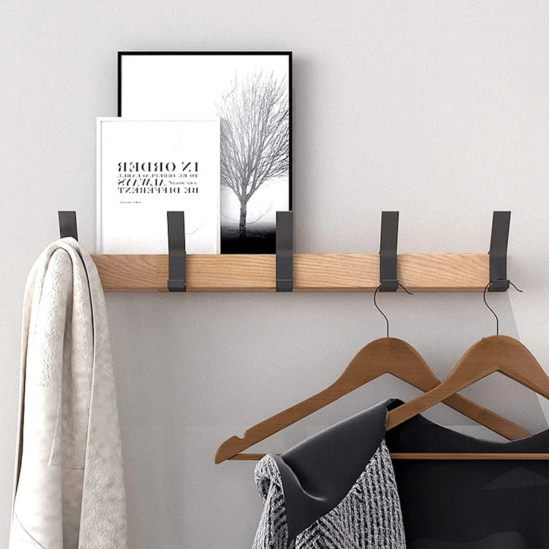 Lisslune | Wall wardrobe with movable hooks – Scandinavian design made of wood metal
