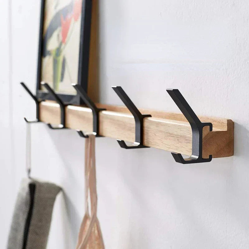 Lisslune | Wall wardrobe with movable hooks – Scandinavian design made of wood metal