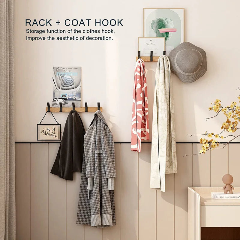 Lisslune | Wall wardrobe with movable hooks – Scandinavian design made of wood metal