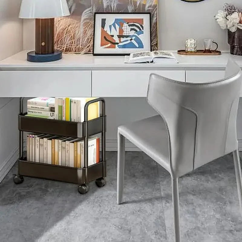 Lisslune | Dalton Mobile Bookcase Cart with Wheels – Book Storage Organizer