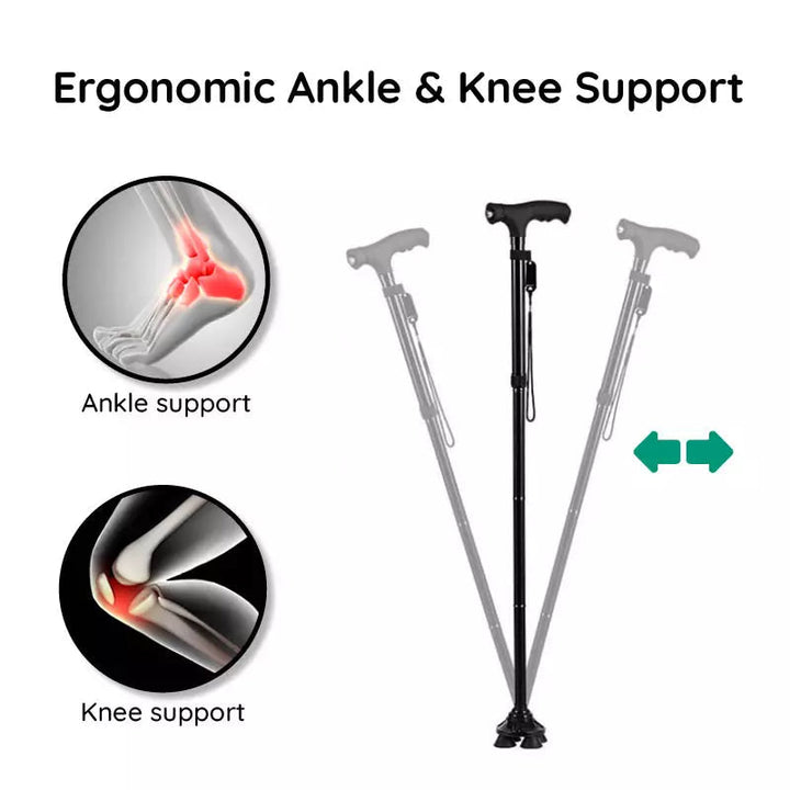 Lisslune | Multi-Functional Foldable LED Walking Cane