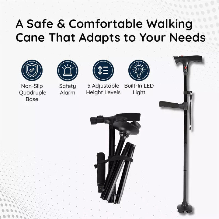 Lisslune | Multi-Functional Foldable LED Walking Cane