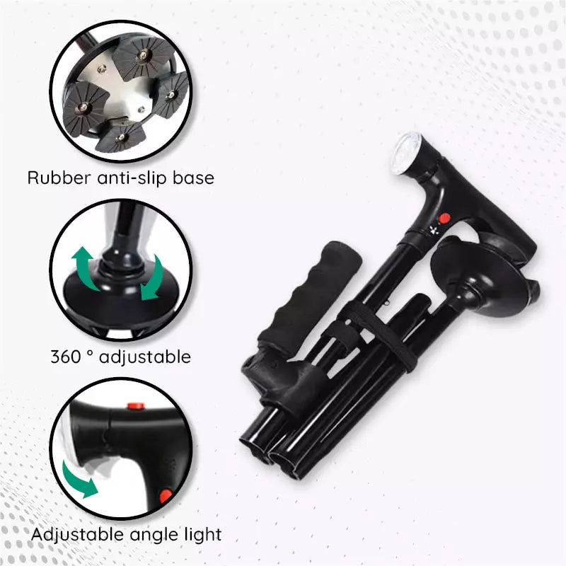 Lisslune | Multi-Functional Foldable LED Walking Cane