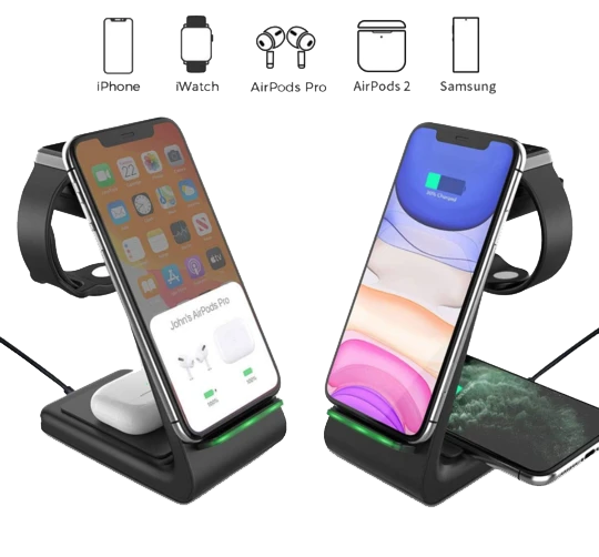 Lisslune | 3-in-1 Wireless Charger for Smartphone, Smartwatch and Earbuds
