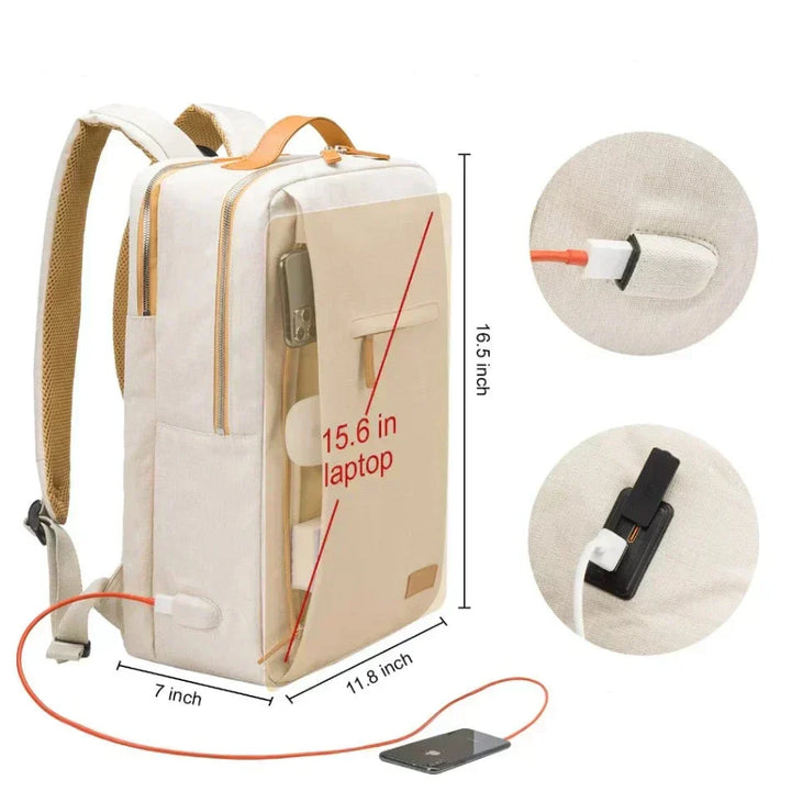 Lisslune | TechPort Laptop Backpack with USB Charging Port – Water-Resistant Design for 15.6-Inch Laptops