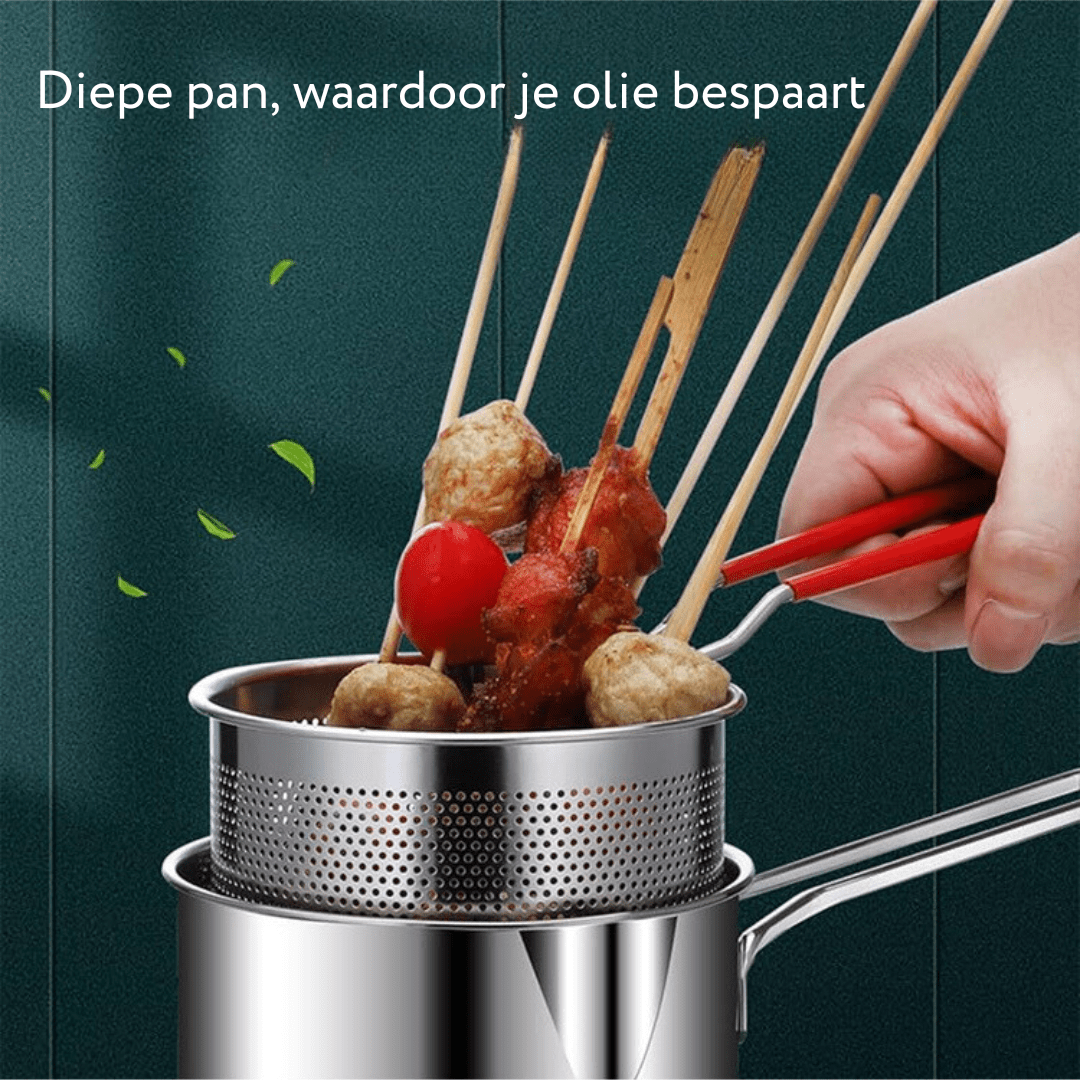 Lisslune | Stainless Steel Fryer for Low-Fat Frying & Versatile Cooking