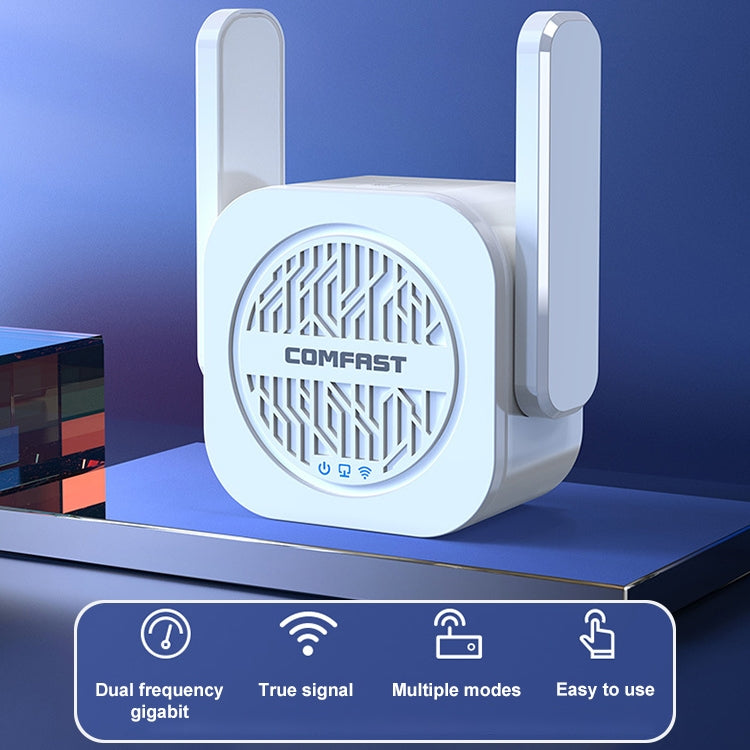 Lisslune | COMFAST CF-WR765AC 1200Mbps Dual Band Wireless Repeater Amplifier with External Antenna