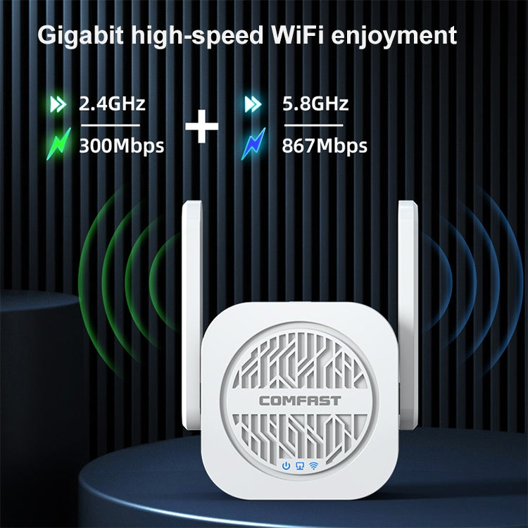 Lisslune | COMFAST CF-WR765AC 1200Mbps Dual Band Wireless Repeater Amplifier with External Antenna