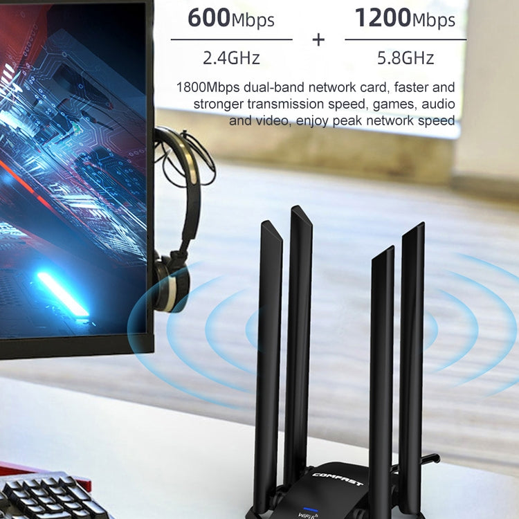 Lisslune | COMFAST CF-966AX Free-drive Dual Band 1800Mbps USB3.0 High Performance Wireless WiFi 6 Adapter