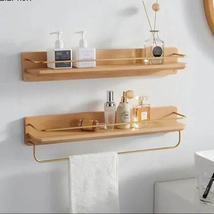 Lisslune | Wall coat rack made of bamboo with shelf & sturdy hooks