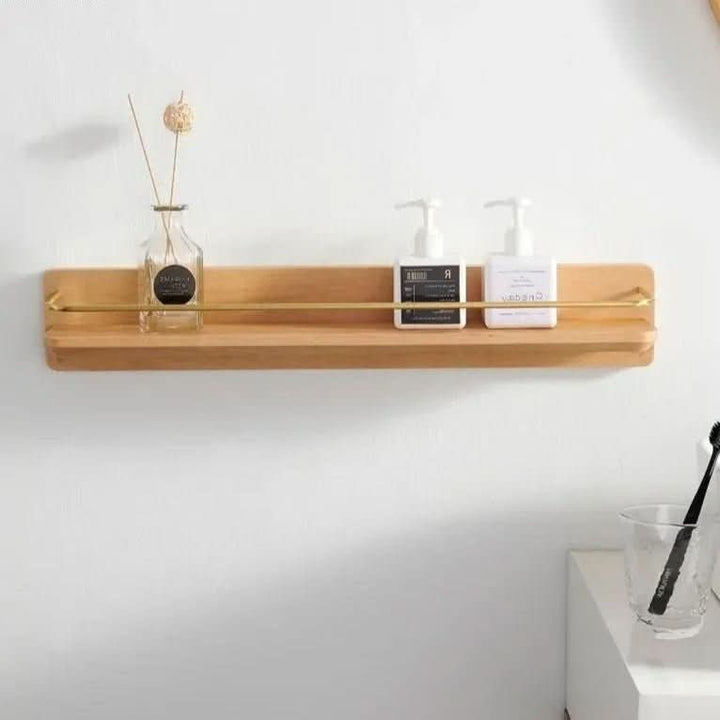 Lisslune | Wall coat rack made of bamboo with shelf & sturdy hooks
