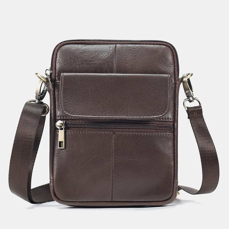 Lisslune | Men’s Small Genuine Leather Shoulder Bag – Compact Crossbody with Adjustable Strap