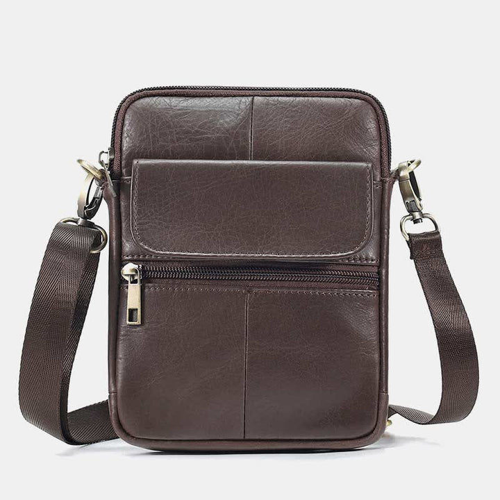 Lisslune | Men’s Small Genuine Leather Shoulder Bag – Compact Crossbody with Adjustable Strap