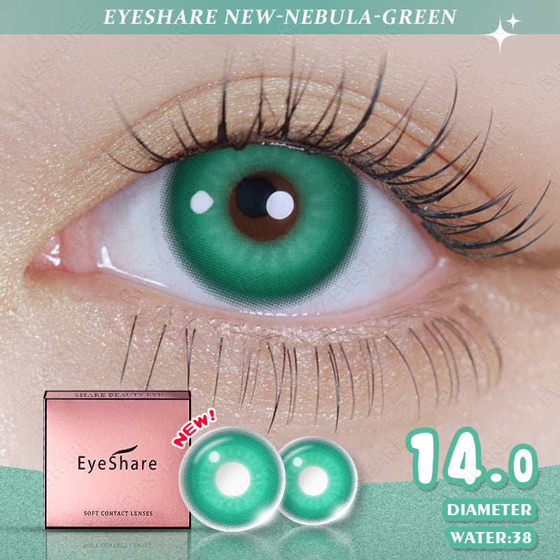 Rynx Cosplay Nebula Green 14.0mm 1 Pair | 1 Year