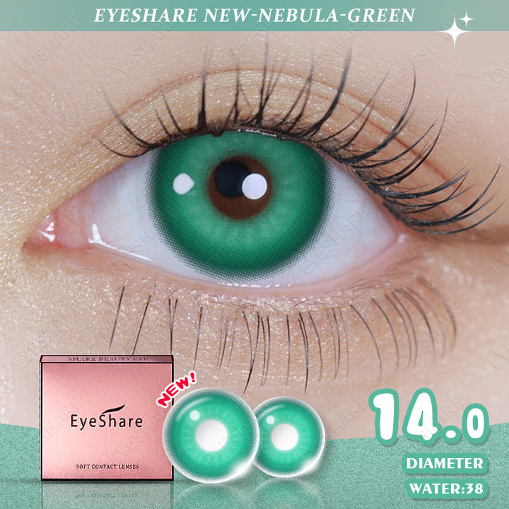 Rynx Cosplay Nebula Green 14.0mm 1 Pair | 1 Year