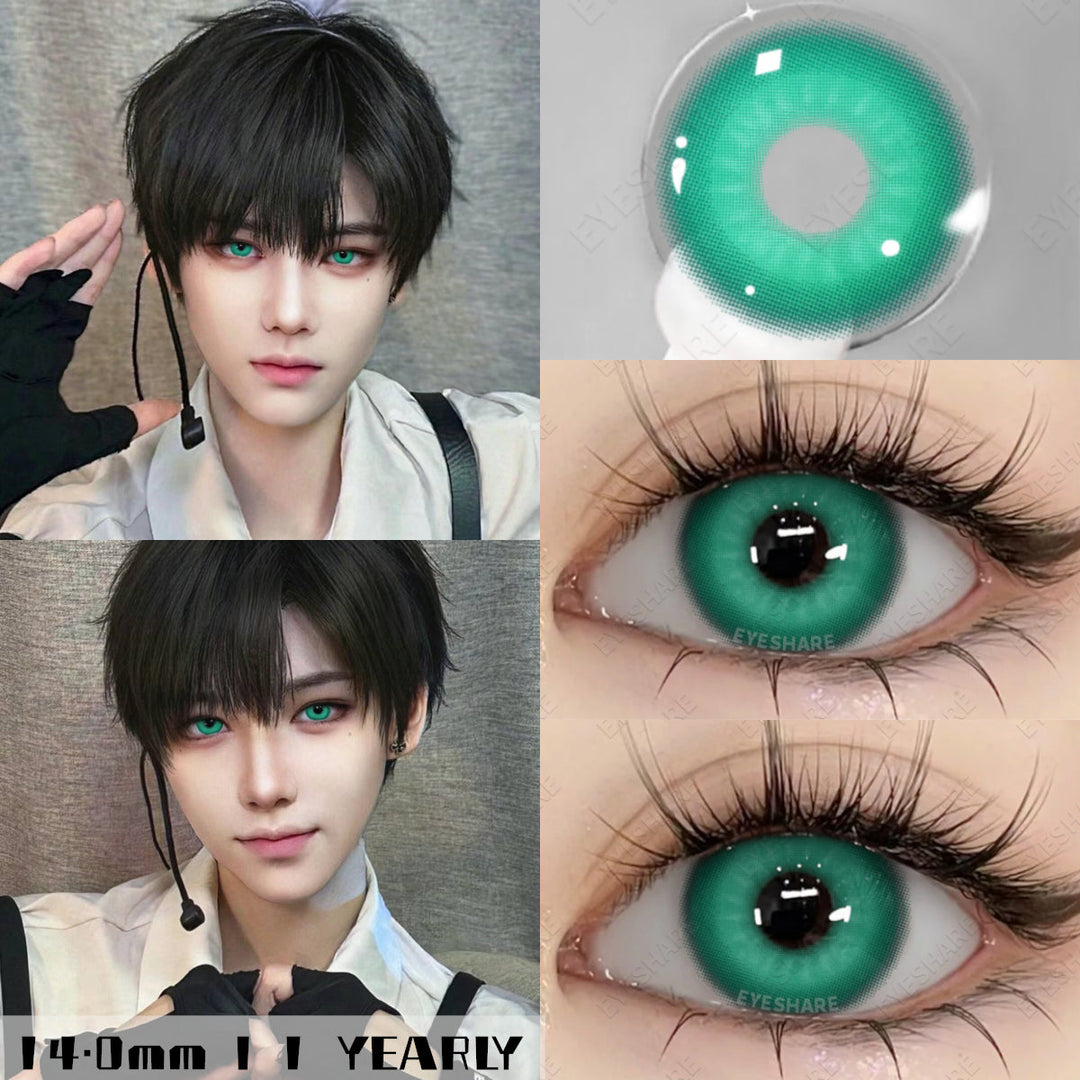 Rynx Cosplay Nebula Green 14.0mm 1 Pair | 1 Year