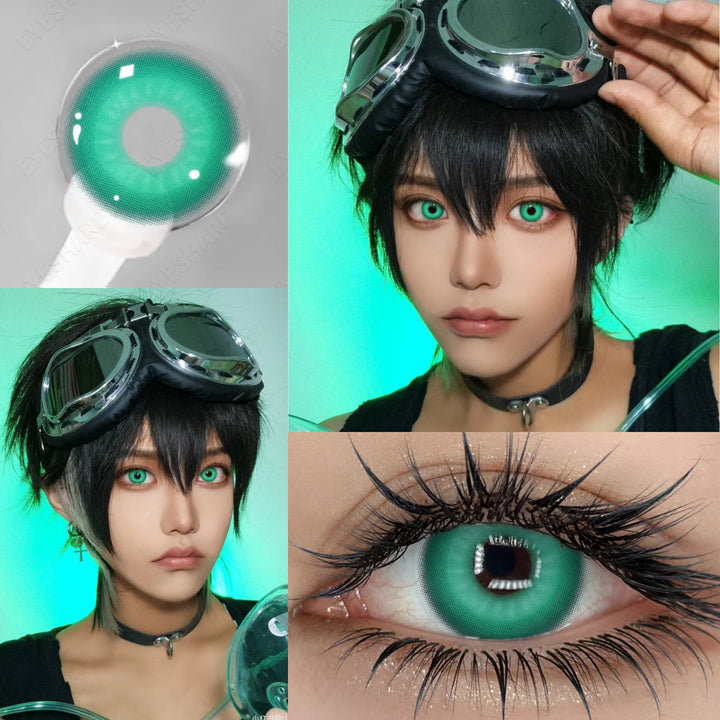 Rynx Cosplay Nebula Green 14.0mm 1 Pair | 1 Year