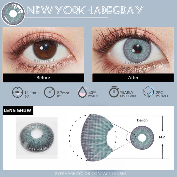 Rynx NewYork Jade Gray 14.2mm 1 Pair | 1 Year