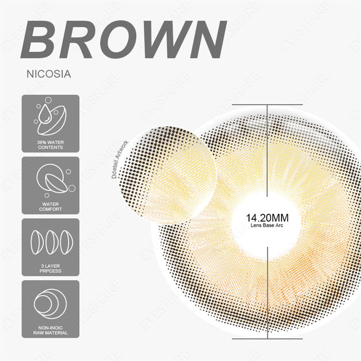 Rynx Nicosia Brown 14.2mm 1 Pair | 1 Year