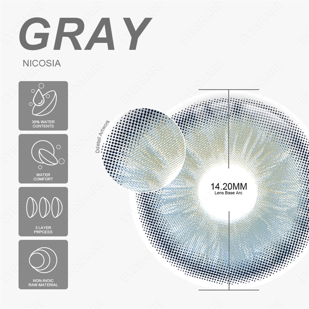Rynx Nicosia Gray 14.2mm 1 Pair | 1 Year
