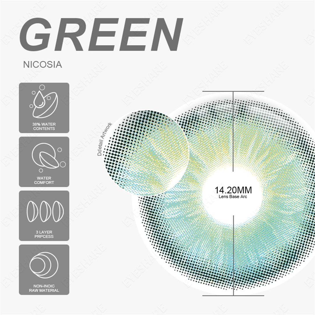 Rynx Nicosia Green 14.2mm 1 Pair | 1 Year