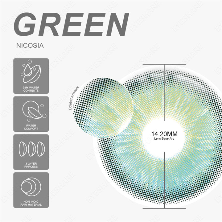 Rynx Nicosia Green 14.2mm 1 Pair | 1 Year