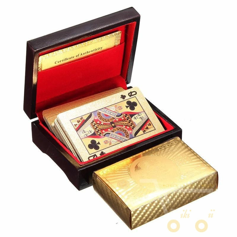 Lisslune | 24K Gold Plated Playing Card with Wooden Box